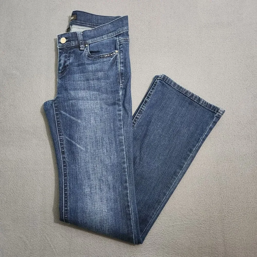 WHBM Women 2 Dark Wash Low Rise Bootcut Jeans